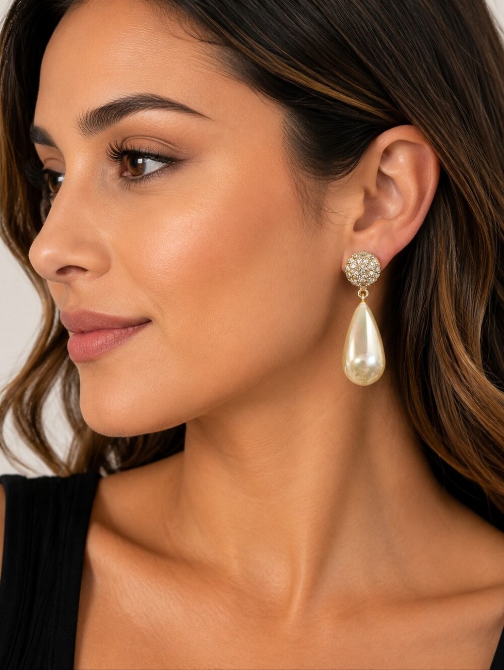Vintage Sparkle-ite Simulated Diamonds Drop Earrings